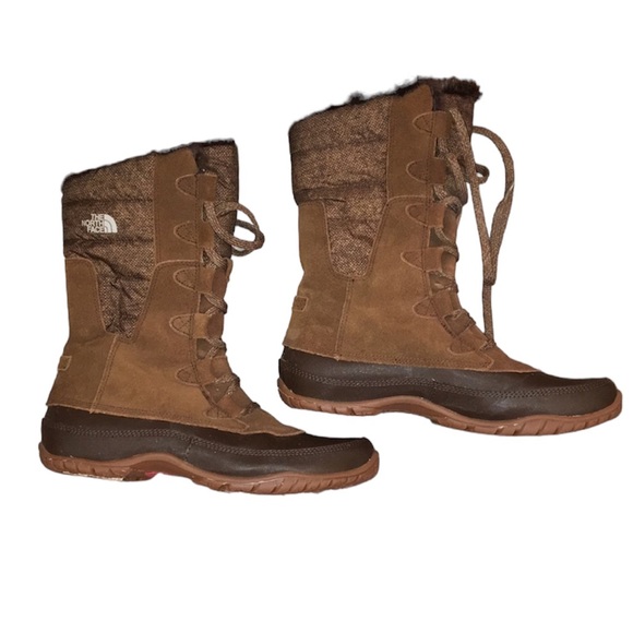 The North Face Nuptse Purna brown suede waterproof boot 9 - Picture 1 of 9